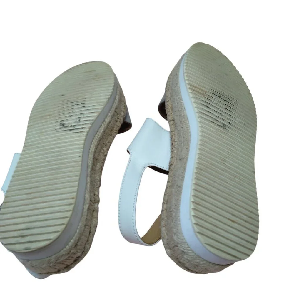 Soludos Women's Size 8 Ali Sport Sandals Leather Slingback Platform Espadrilles